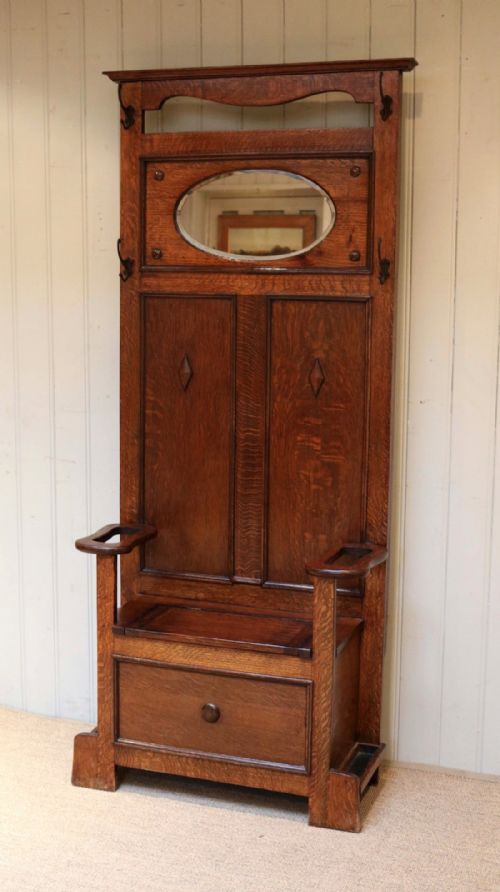 fig 1. Arts And Crafts Oak Hall Stand
