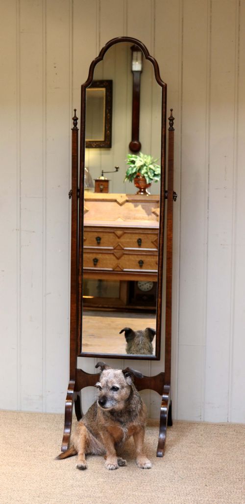 fig 1. Queen Anne Walnut Cheval Mirror