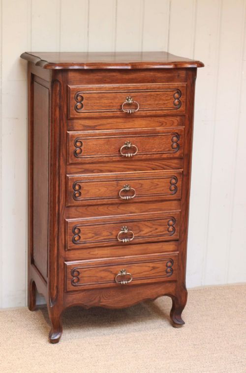 Tall Oak Chest of Drawers
