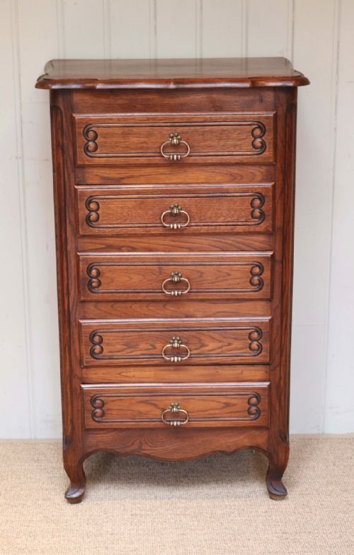 fig 1. Tall Oak Chest Of Drawers