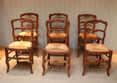 Set of Six Light Oak Dining Chairs