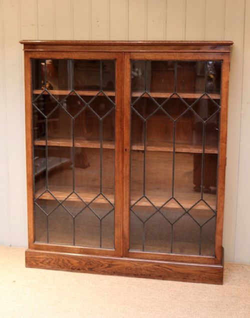 fig 1. Substantial Solid Oak Glazed Bookcase