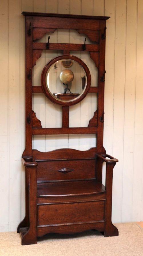 Oak Arts and Crafts Hall Stand