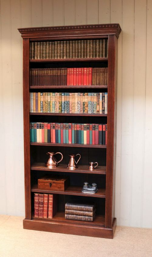 Tall Open Oak Bookcase