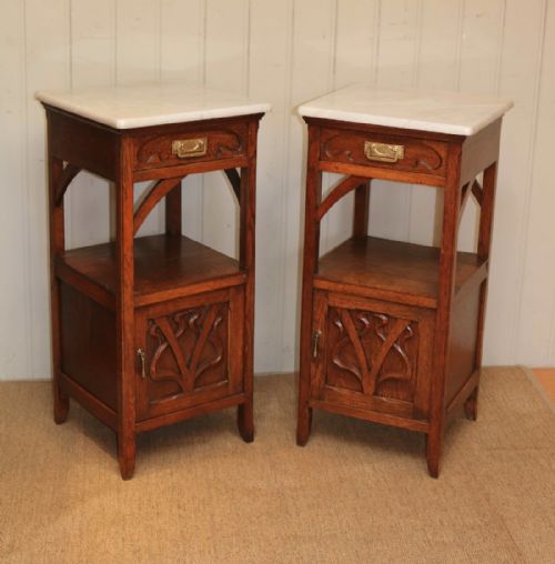 Pair of French Oak Bedside Cabinets