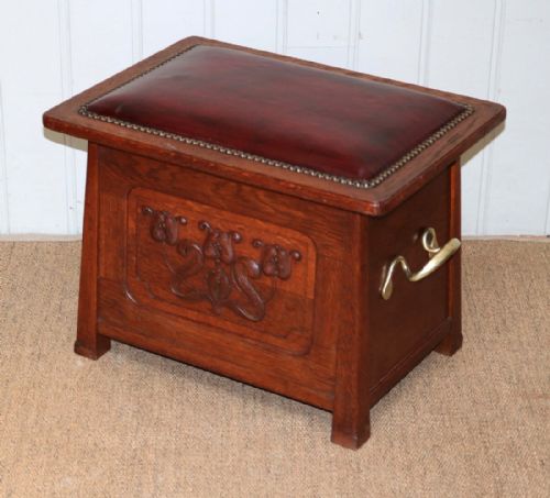 fig 1. Arts And Crafts Leather Top Stool