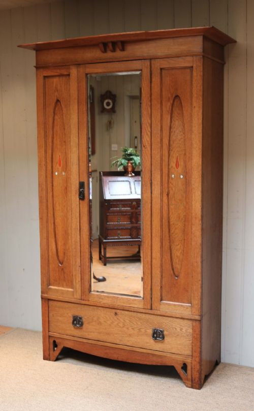 fig 1. Arts And Crafts Solid Oak Wardrobe