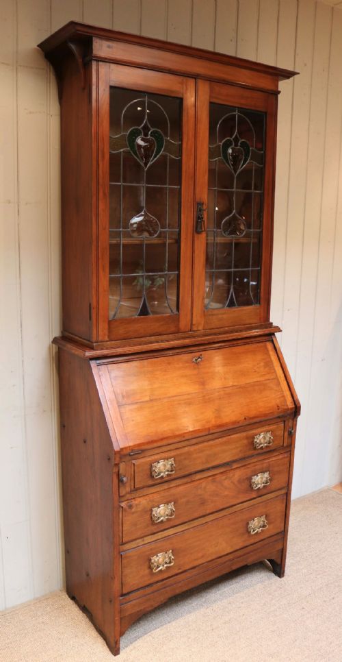 Arts and Crafts Walnut Bureau Bookcase
