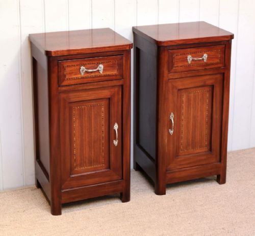 Pair of French Mahogany Bedside Cabinets