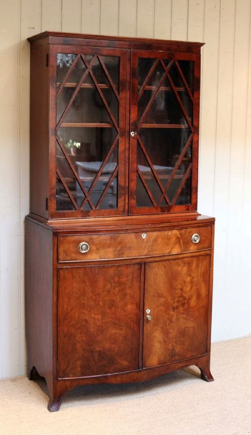 Edwardian Mahogany Cabinet Bookcase