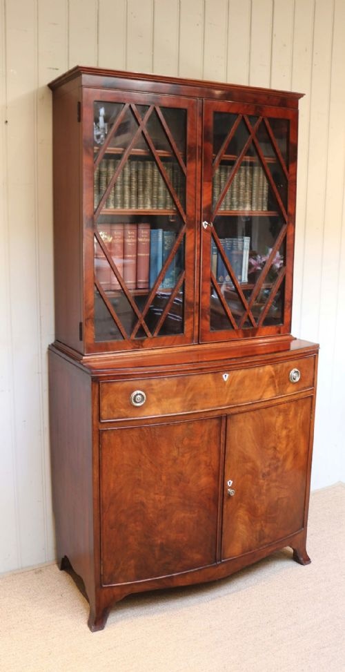 fig 1. Edwardian Mahogany Cabinet Bookcase