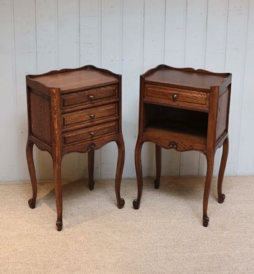 fig 1. Pair Of Oak Bedside Cabinets