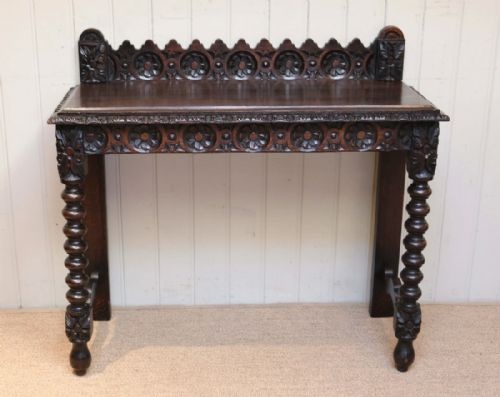 Victorian Carved Oak Hall Table