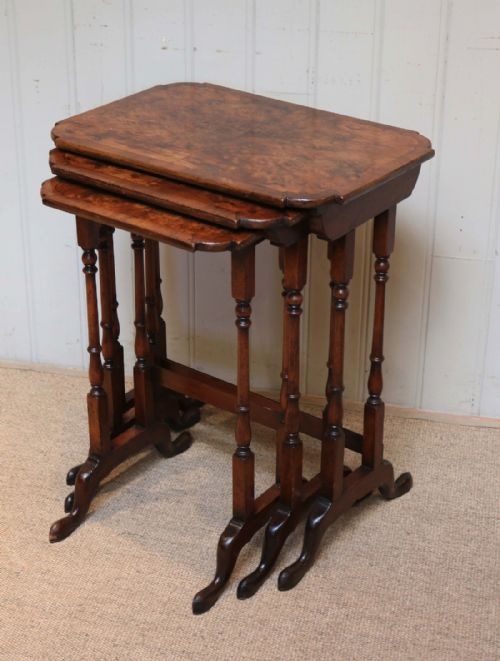Burr Walnut Nest of Tables