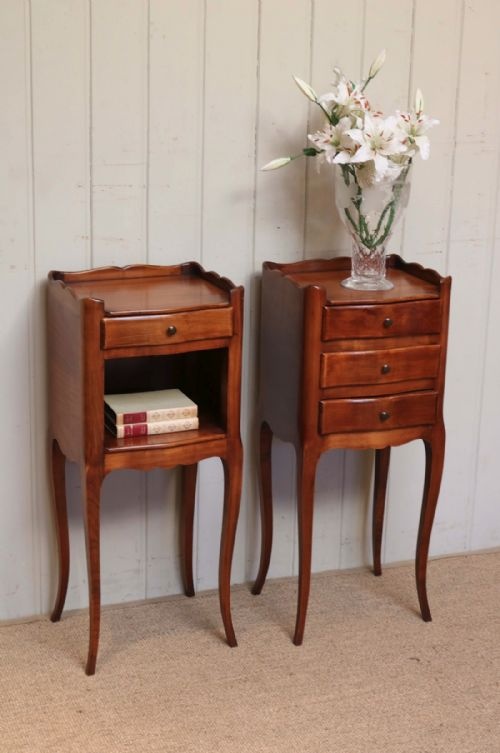 fig 1. Pair Of Cherrywood Bedside Cabinets