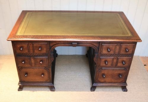 fig 1. Oak Pedestal Desk