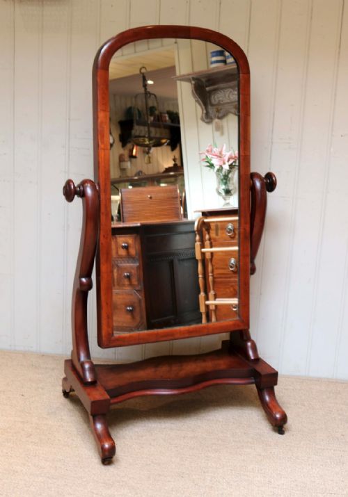 fig 1. Victorian Mahogany Cheval Mirror