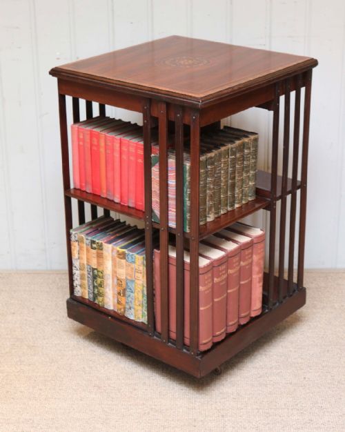 fig 1. Edwardian Mahogany Revolving Bookcase 