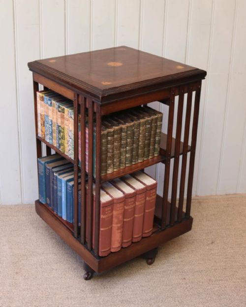 Edwardian Inlaid Revolving Bookcase