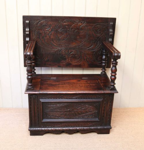 Victorian Oak Monks Bench