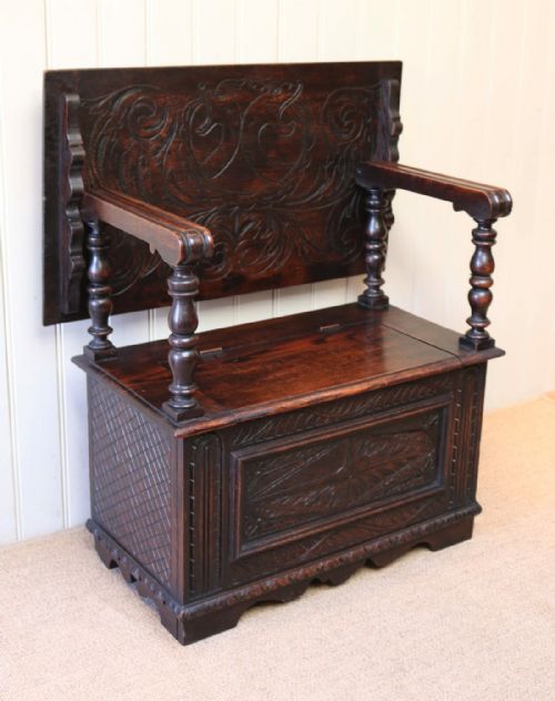 fig 1. Victorian Oak Monks Bench