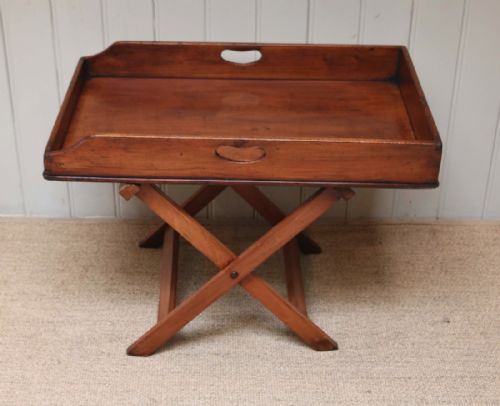 Low Mahogany Butlers Tray on Stand