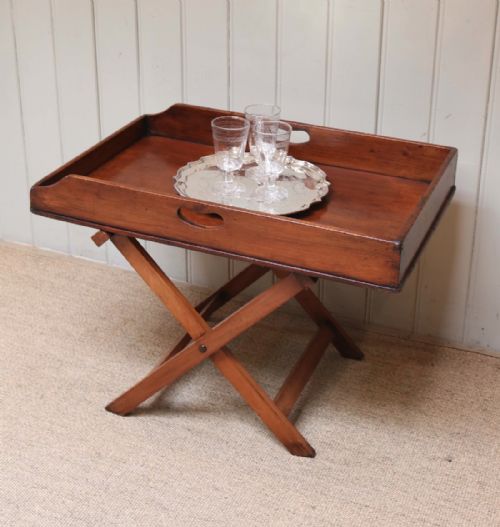 fig 1. Low Mahogany Butlers Tray On Stand