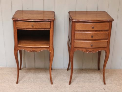 Pair of French Oak Bedside Cabinets
