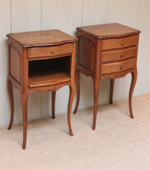 fig 1. Pair Of French Oak Bedside Cabinets