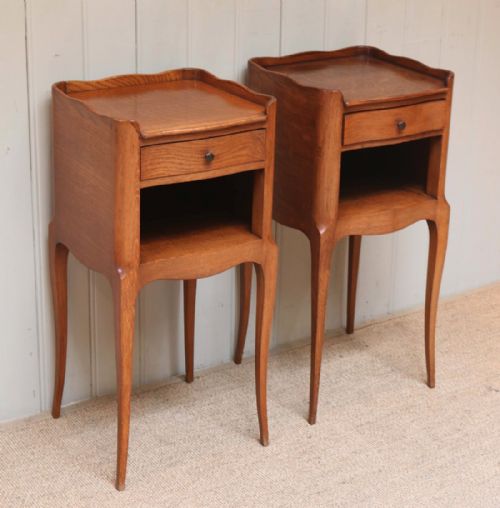 Pair of French Oak Bedside Cabinets