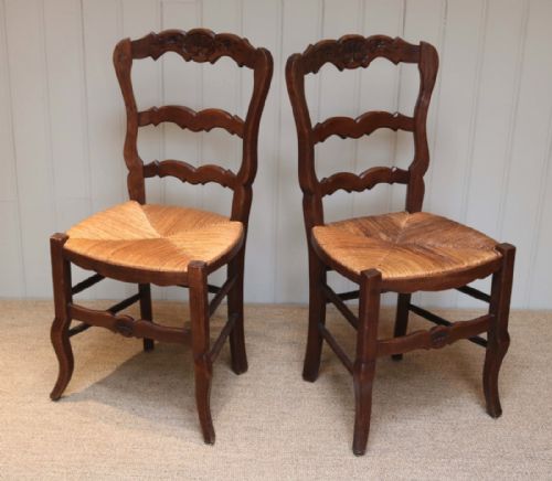 fig 1. Set Of Four French Oak Dining Chairs