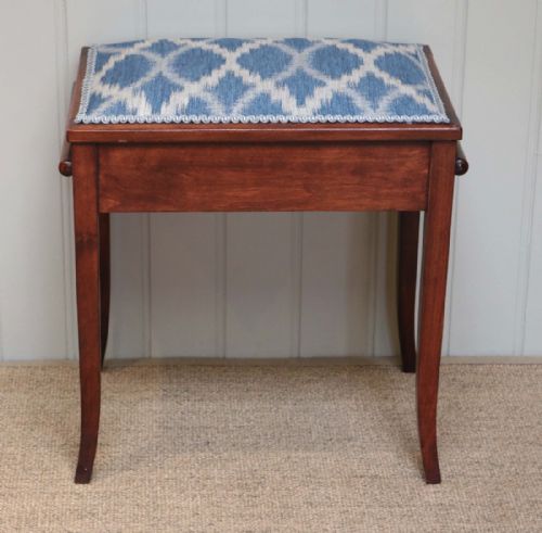 Edwardian Beech Wood Piano Stool