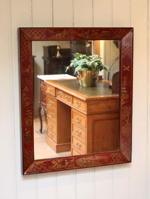 fig 1. Rectangular Red Chinoiserie Wall Mirror
