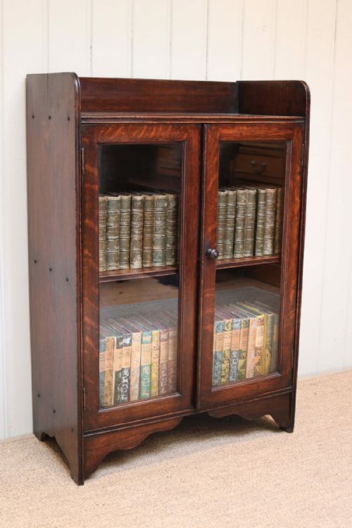 Small Oak Two Door Bookcase