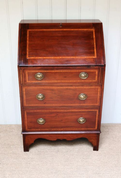 fig 1. Small Inlaid Mahogany Bureau 
