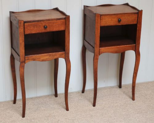 Pair of French Oak Bedside Cabinets