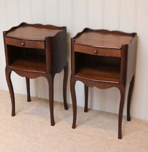 fig 1. Pair Of French Oak Bedside Cabinets