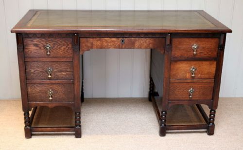 Large Oak Pedestal Desk