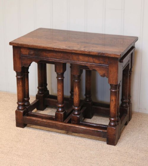 fig 1. Unusual Oak Nest Of Tables