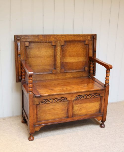 Golden Oak Monks Bench