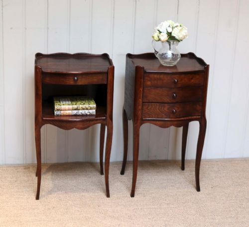 fig 1. Pair Of French Oak Bedside Cabinets 