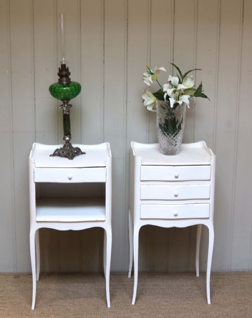 Pair of French Painted Bedside Cabinets