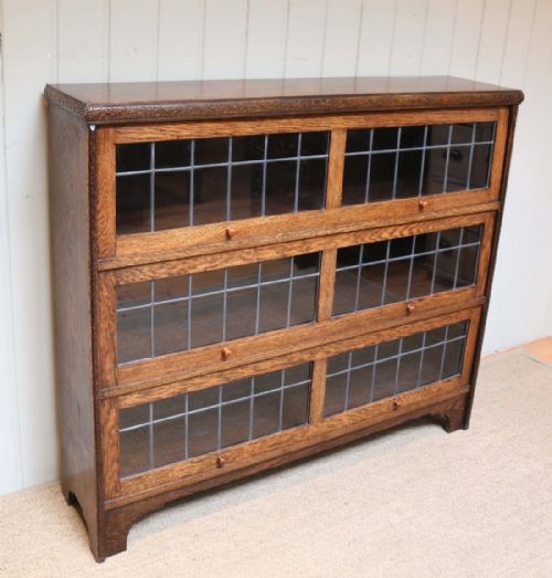 fig 1. Carved Oak Globe wernicke Style Bookcase