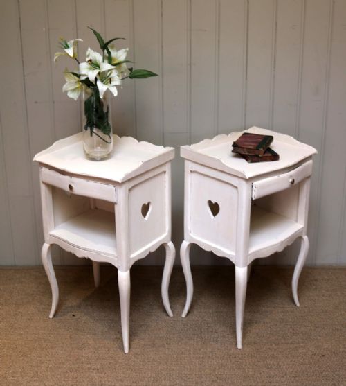 Pair of French Painted Bedside Cabinets