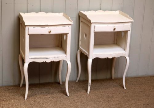 fig 1. Pair Of French Painted Bedside Cabinets
