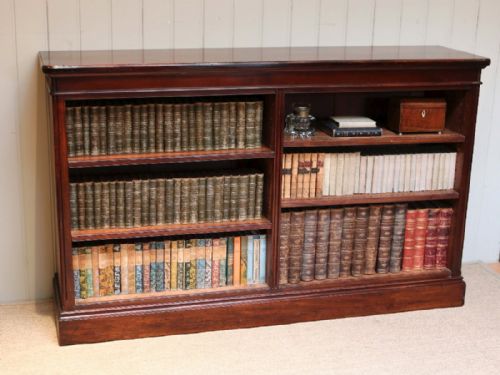 Victorian Low Open Mahogany Bookcase