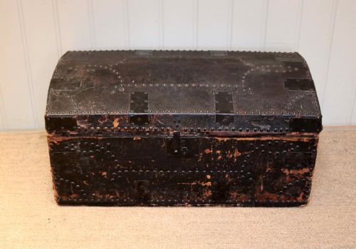 Early 19th Century Leather Trunk