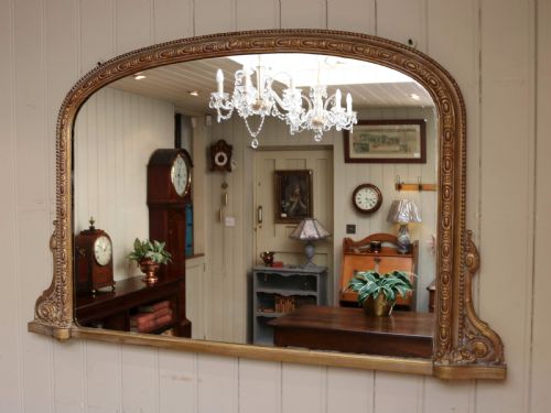 Arch Top Gilt Overmantel Mirror