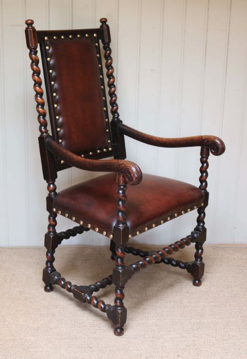 OAK AND LEATHER CHAIR - ADDITIONAL PHOTO 4