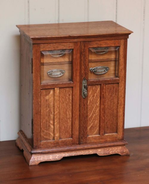 Arts and Crafts Oak Smokers Cabinet
